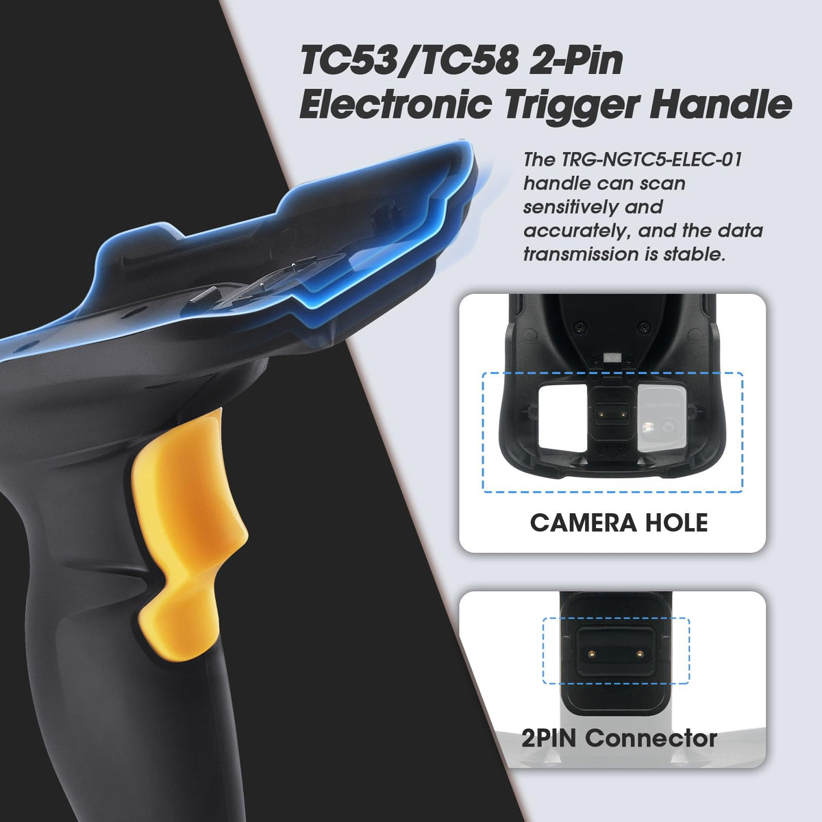 TC53 Trigger Handle for Zebra TC53 TC58 Handheld Barcode Scanner Mobile Computer (TRG-NGTC5-ELEC-01) - Requires Use