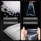Long Plastic Sleeves 8x40 Inch 50 Pack Poster Poly Bags, 2 Mil Clear Flat Open Blueprint Storage Poster Tube for