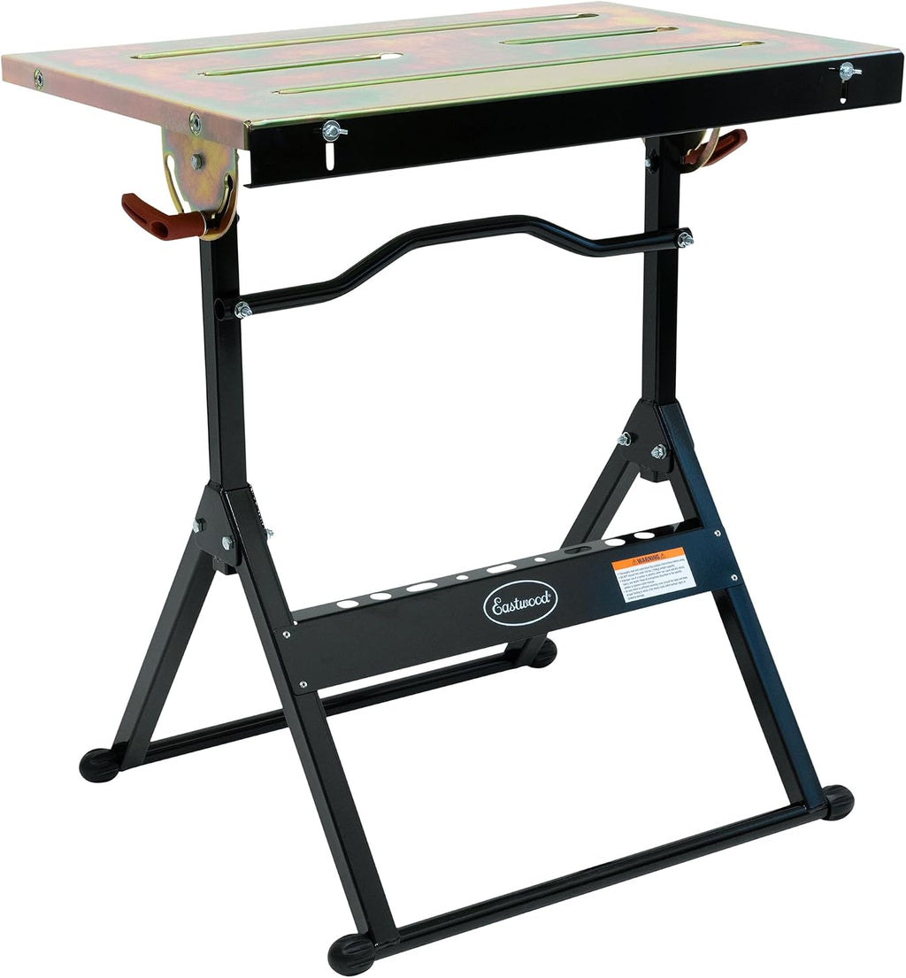 Adjustable Steel Welding Table Strong Hold Industrial Workbench Table Welding 14 Gauge Plated Work Surface