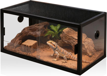 48-Gallon Acrylic Reptile Terrarium 36”x18”x18” – Durable Reptile Tank with Heat-Resistant Aluminum Frame, Smooth