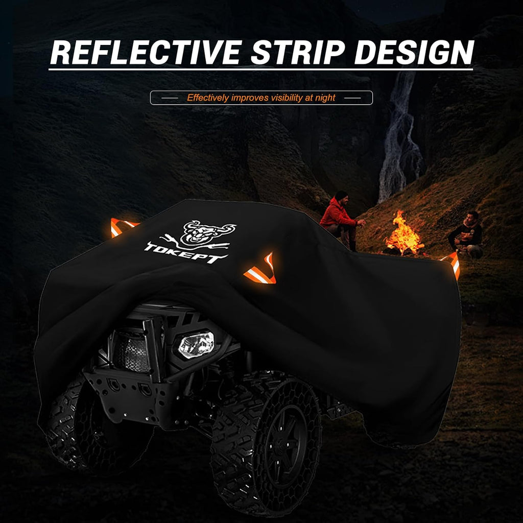 ATV Cover Waterproof Heavy Duty 4 Wheeler Cover Quad Cover | Fits up to 82" Polaris Kawasaki Yamaha Suzuki Honda All