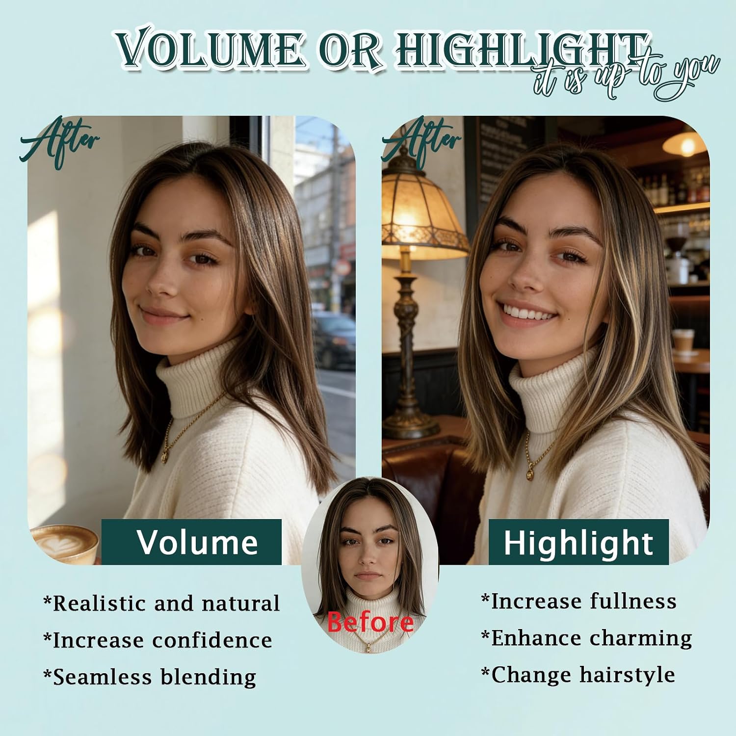 6 PCS Clip in Short Hair Extensions Real Human Hair Seamless & Invisible for Women Instant Volume Highlight Length
