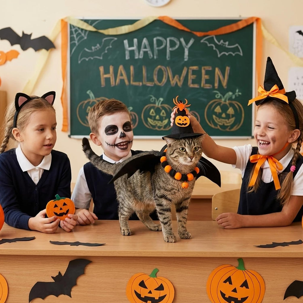 Halloween Pet Costumes Bat Wings for Small Dogs and Cats (Size S)