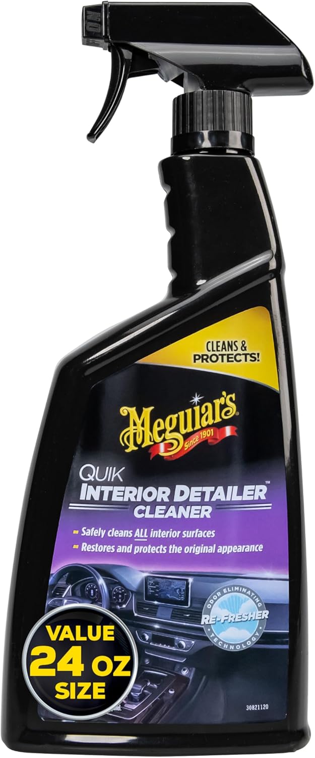 Quik Interior Detailer Cleaner, Quick Detailer Spray Cleans And Refresh Car Interiors, Use On Plastics, Leather &