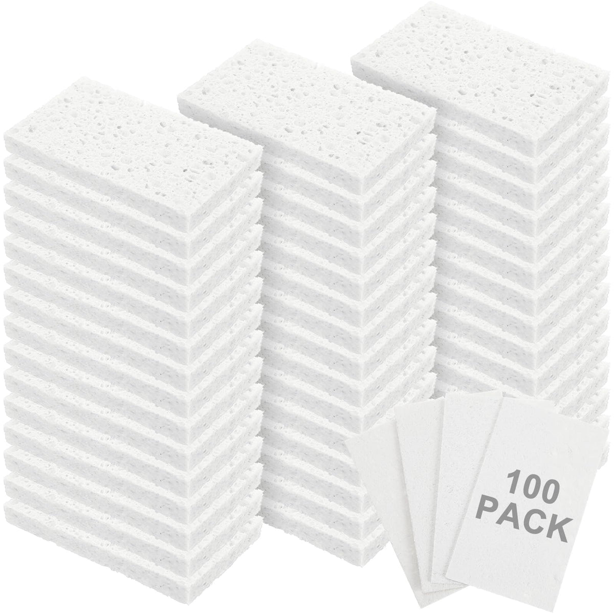 100 Pcs Sponges Bulk Sponges Kitchen Compressed Sponge, White