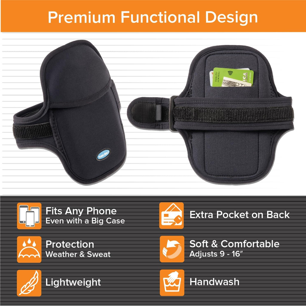 AB93 Running Armband, Universal Fit, Easy Access, Key/Card Slot | EZ Access Workout Holder, Secure, No-Bounce, Fits