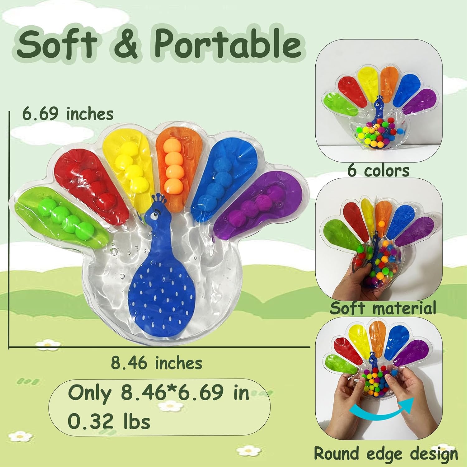 Color Sorting Sensory Toys, Fine Motor Skills Toys for Toddlers, Montessori Toys Preschool Learning Activitie