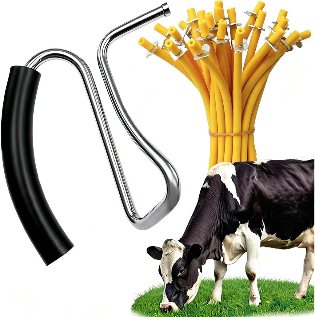 Stainless Steel California Castration Bander with 30 Pcs Bands, Professional Bloodless Castration Banding Tool Kit