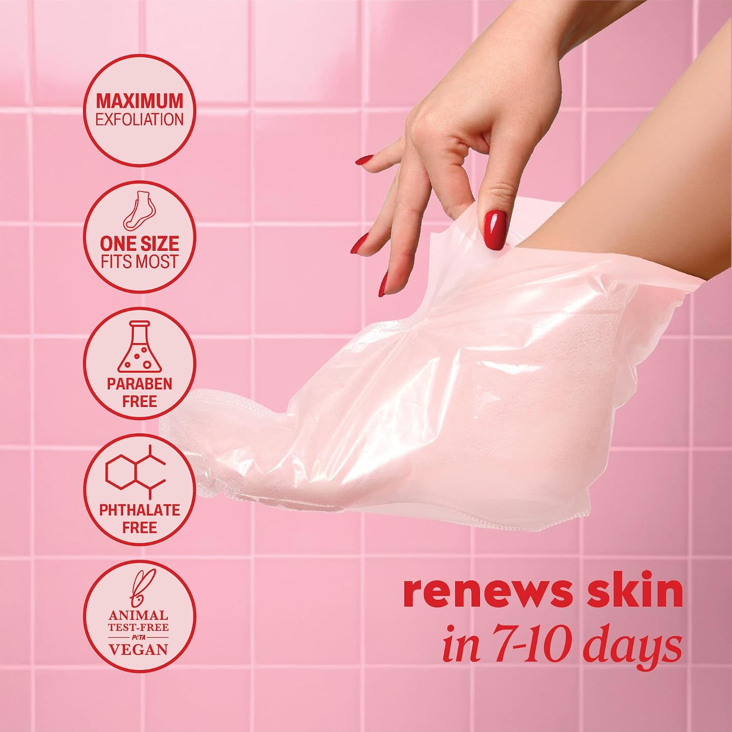 Foot Peel Mask Callus Remover, 2 pack - Dead Skin Remover, Foot Exfoliator, Cracked Heel Treatment, Peeling Callus