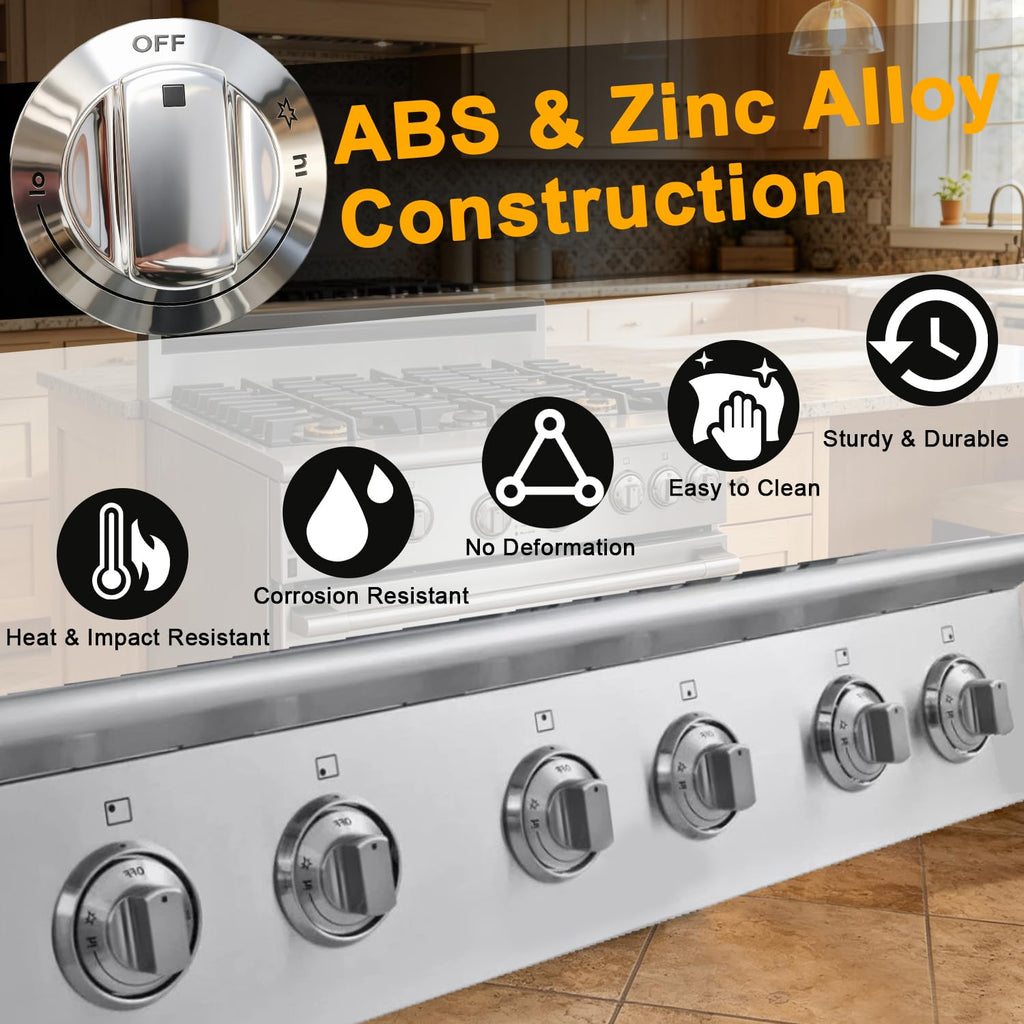 Range Control Knob Replacement Compatible with Electrolux Cooktop E30DF74TPSA E30GF74TPSA E30GF74TPSB E36DF76TPSB Gas Range Knob Replace#: 318242275 3513943 AP5809411 PS9495232 EAP9495232