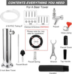 Single Beer Tap Draft Kegerator Tower, 3" Keg Tower for Countertop