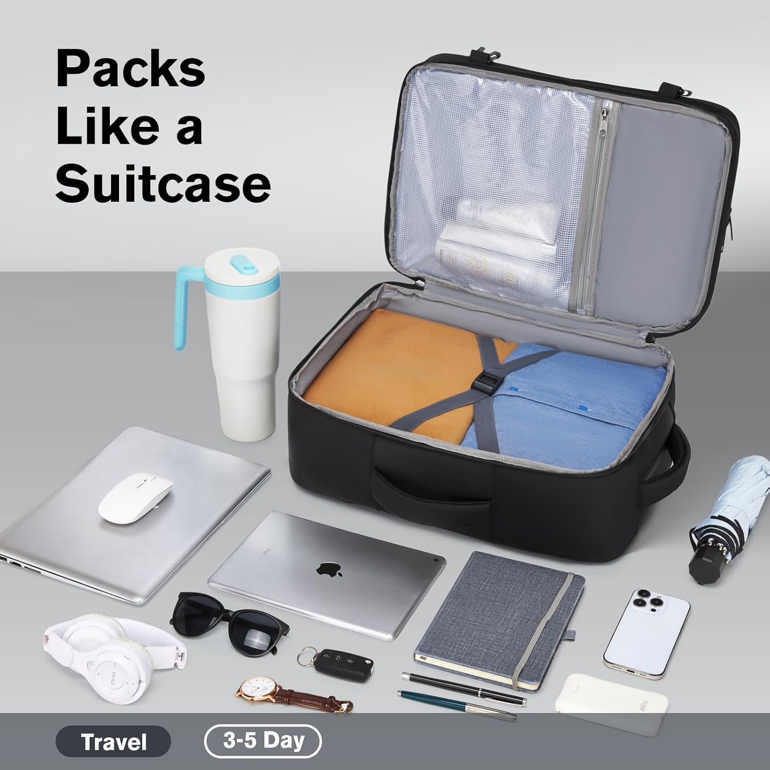 Smart Suitcase-style Laptop Backpack, 25L / 35L Practical Travel Bag for Work, Leisure & Flight, Luggage-Style