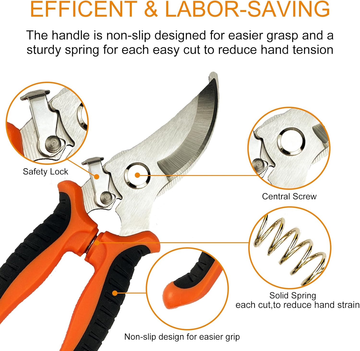 Pruning Shears, 4 Pack Garden Shears with Gardening gloves, Clippers Handheld, Stainless Steel Garden Snips, Lengnoyp
