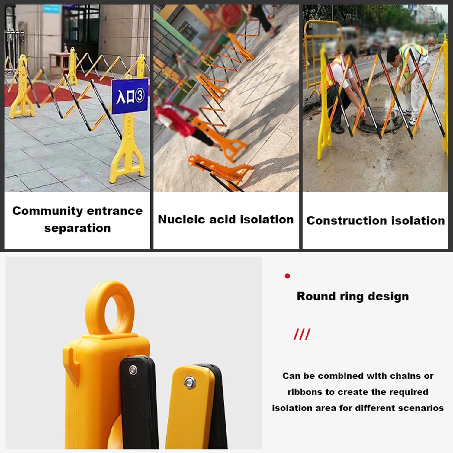Expandable Mobile Barricade, Portable Water Filled Expanding Safety Barricade, Outdoor Plastic Retractable Traffic