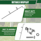 1-5/8" × 32" Chain Link Gate Drop Rod Kit with 2 Hinges