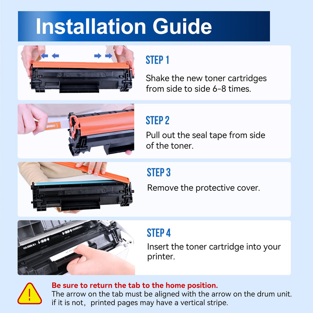 Compatible 48a CF248a Toner Cartridge for HP, Black, 4-Pack
