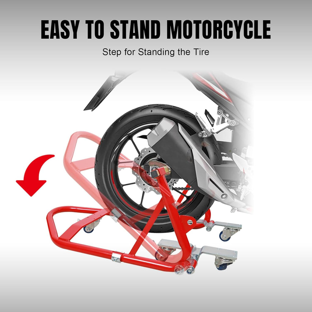 Motorcycle Stand Rear Combo Wheel Lift Stand, 750LBS Capacity Swingarm Paddock Stand for Sport, with 360 Swivel