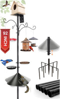 92 Inch Squirrel Proof Bird Feeder Pole with 9 Prongs Base, 1 Inch Dia Bird House Pole, Heavy Duty Bird Feeder Stand