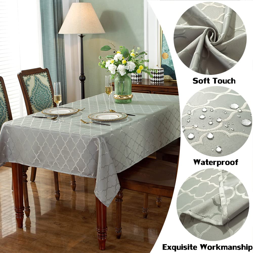 Jacquard Tablecloth, Rectangle, Gray, 52" x 70"