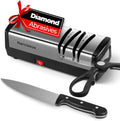 Knife Sharpener, Diamond Abrasives Electric Knife Sharpener for Stainless Steel and Ceramic Knives, with Scissors