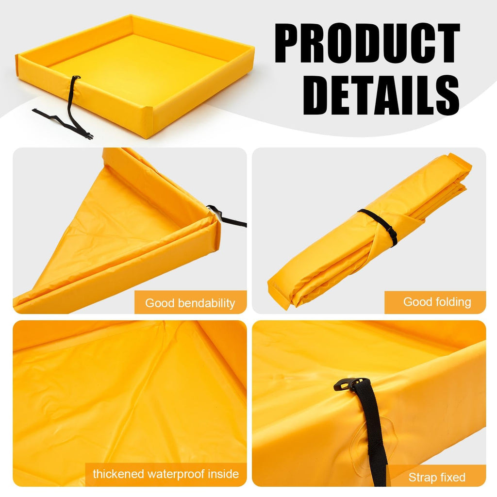 2 Pcs Folding Duck Pond 4' x 4' x 6" Portable Spill Containment