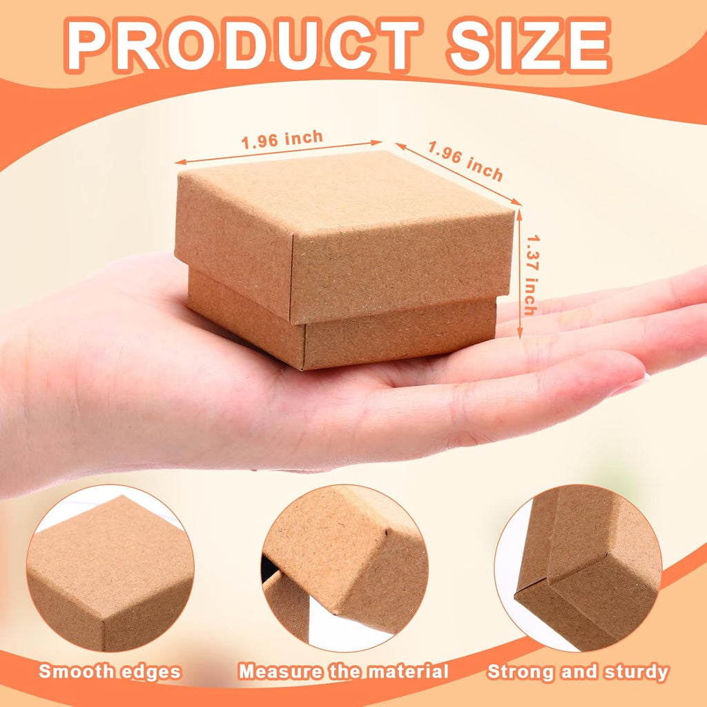 120 Pcs Small Ring Boxes Bulk Kraft Gift Boxes