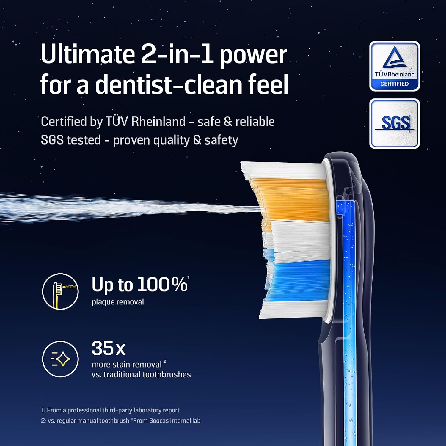 NEOS II - Electric Toothbrush with Water Flosser, Sonic Electric Toothbrush for Adults, Cordless Water Flosser for