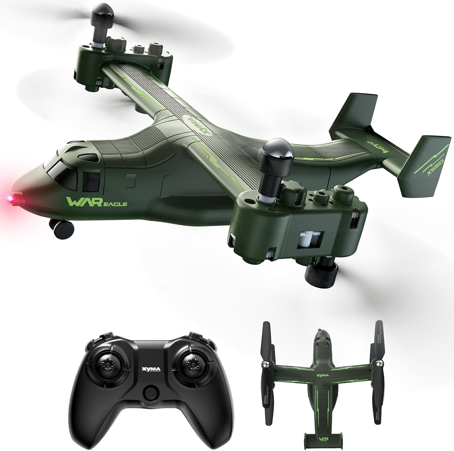 X550 RC Plane, 4CH Tiltrotor for Kids & Beginners, Stunt Flight | 6 Stunt Moves with 360° Flips, Spins, Climbing