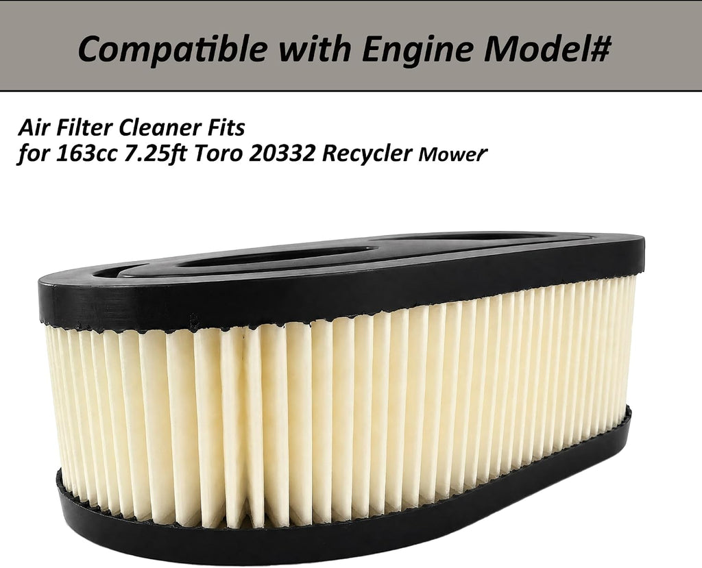 2PCS Air Filter Cleaner for 163cc 7.25ft Toro 20332 Recycler Mower