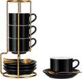 3 Ounce Espresso Cups Set of 4, Black