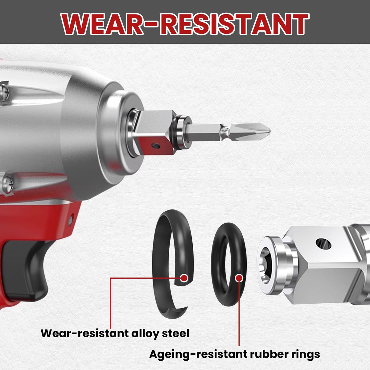 RJLCTH 10 Pcs 3/8 Inch Impact Wrench Retainer Ring Kit with O-Ring & Clip