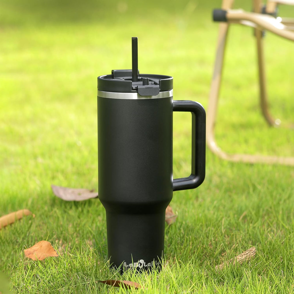 40oz Tumbler with Handle,Double Wall Vacuum Reusable Stainless Steel Insulated Water Bottle,With Leak Proof lid and