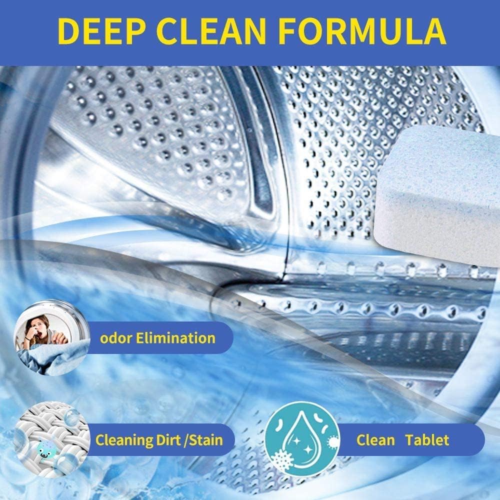 30 Pack Washing Machine Cleaner Tablets, Solid Washer Deep Cleaning Tablet, Clean Inside Drum And Laundry Tub Seal