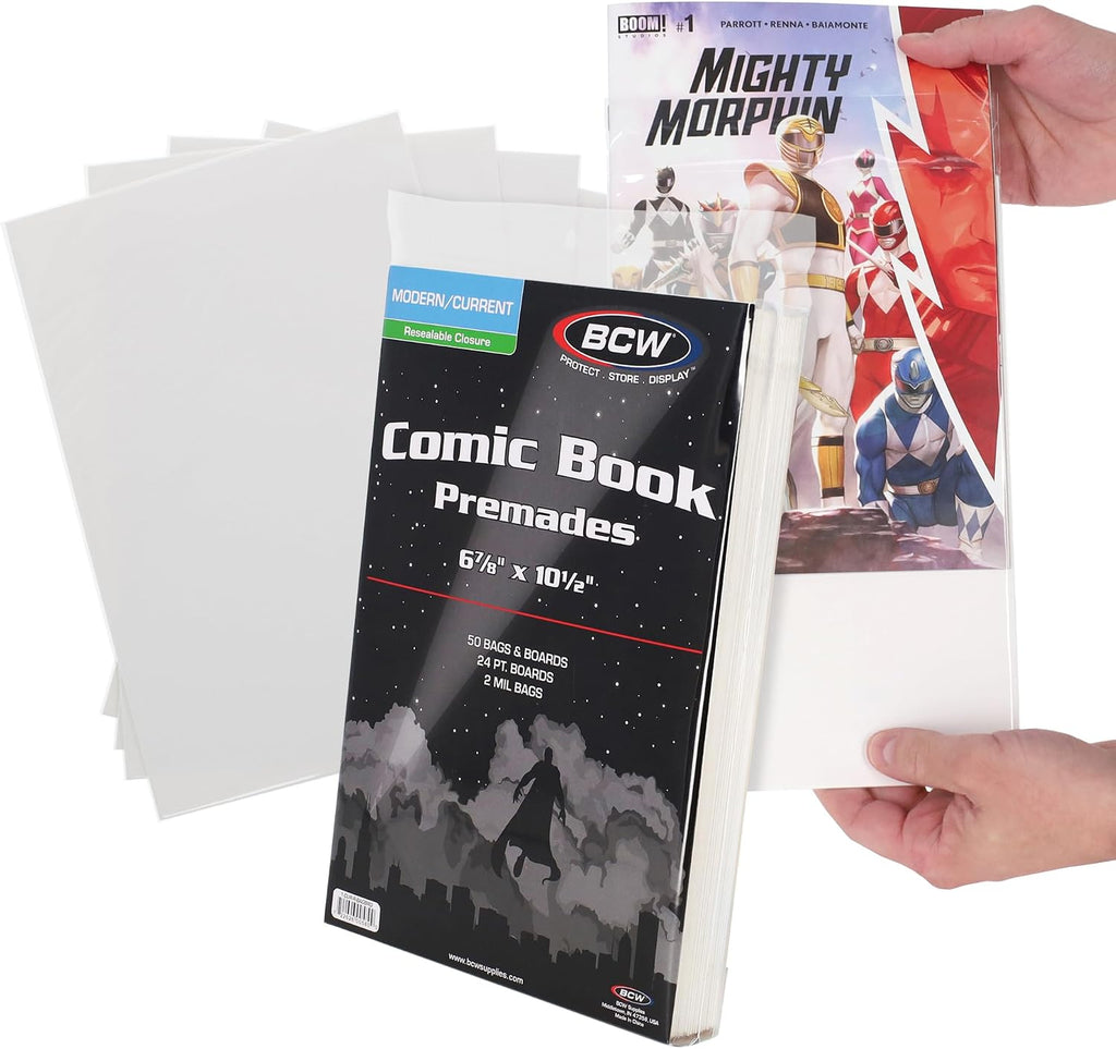 Premade Resealable Current Comic Bags and Boards, 50 Sets, Preloaded | Includes 50 preloaded bag-and-board sets with