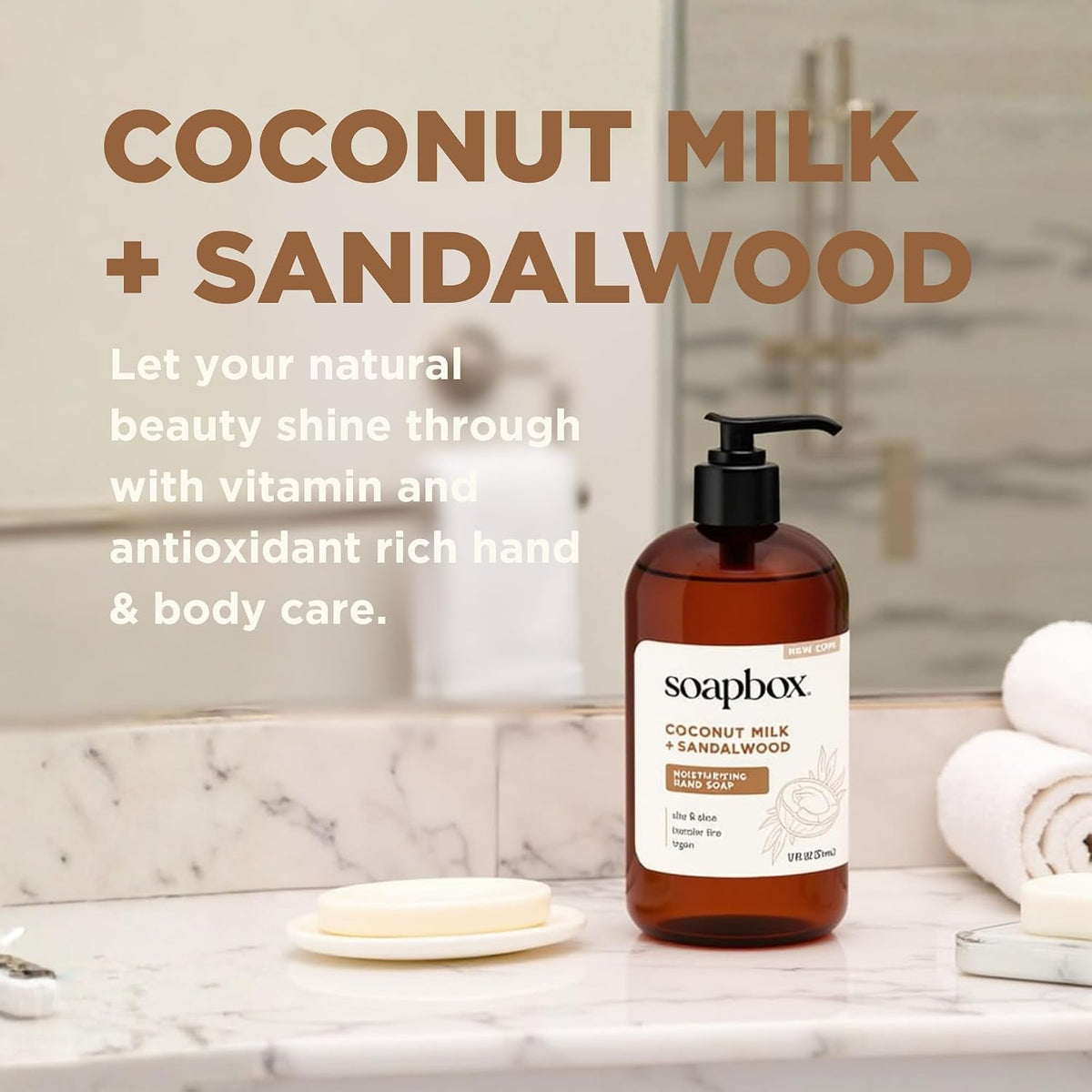 Coconut Milk & Sandalwood Liquid Hand Soap - Hand Wash - 3 Pack