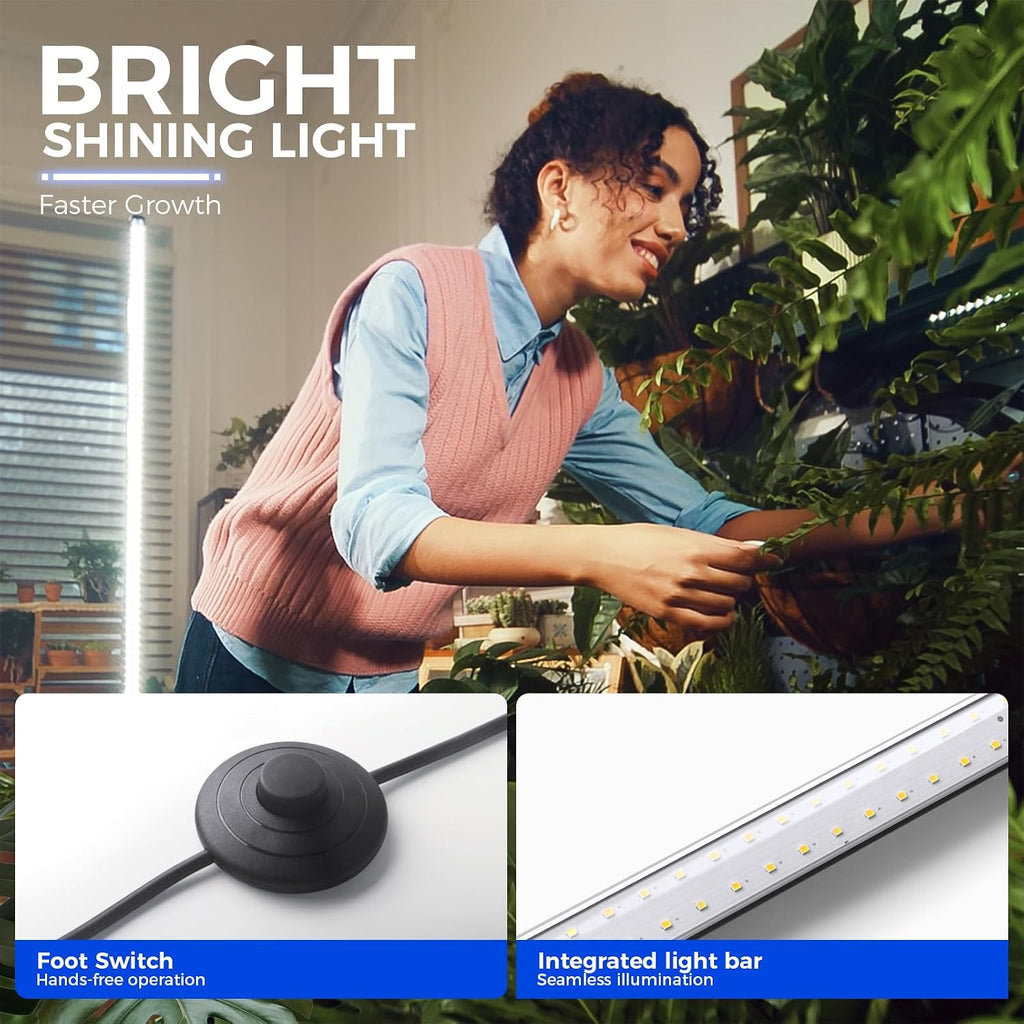 T10 Vertical Grow Light, 4FT 42W, 5000K Full Spectrum, High PPFD | Grow Lights for Indoor Plants, Standing Side