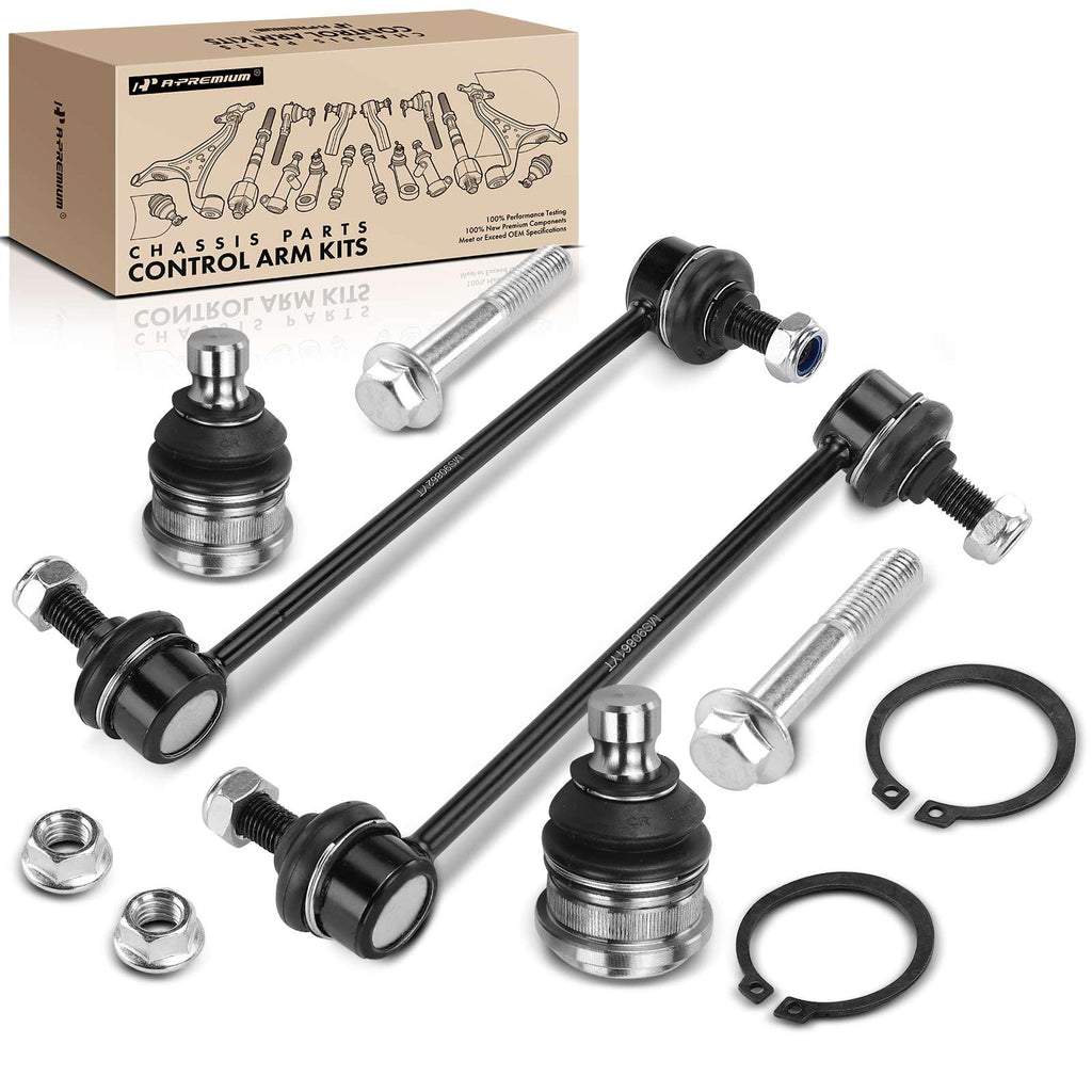 A-Premium 4Pcs Front Suspension Kit, Sway Bar Links, Lower Ball Joint