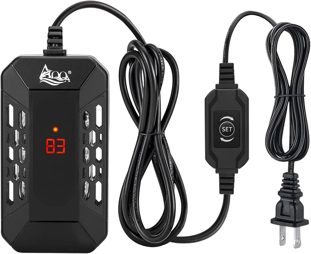 Aquarium Submersible Heater for Fish Tank,LED Temperature Display and Built-in Thermometer,External Controller