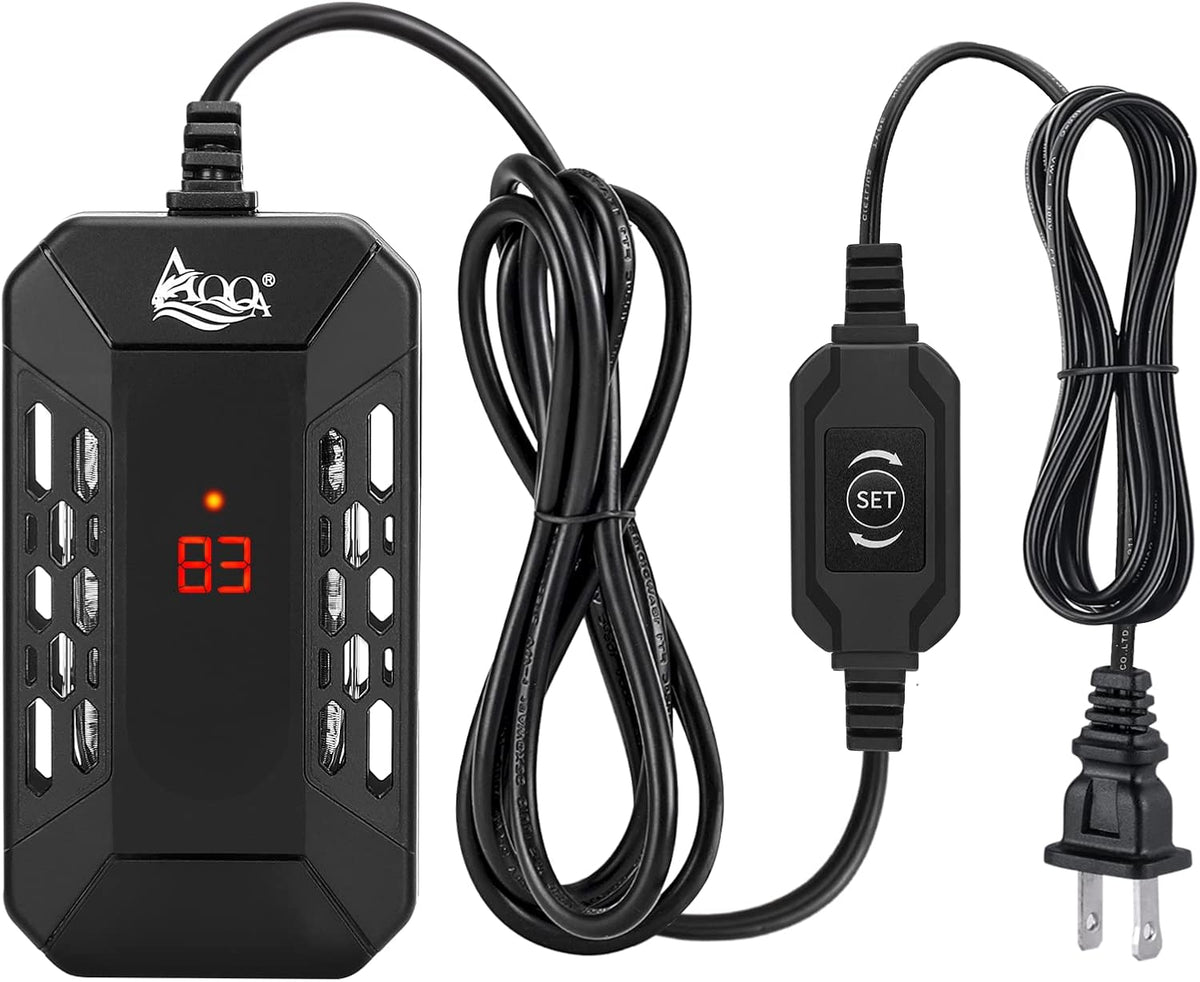 Aquarium Submersible Heater for Fish Tank,LED Temperature Display and Built-in Thermometer,External Controller