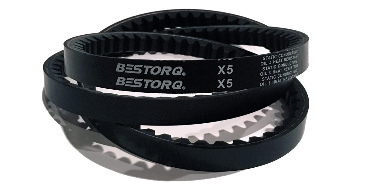 BESTORQ 3VX950 Rubber V-Belt, Raw Edge/Cogged, Black, 95" Length x 0.38" Width x 0.32" Height, Pack of 3