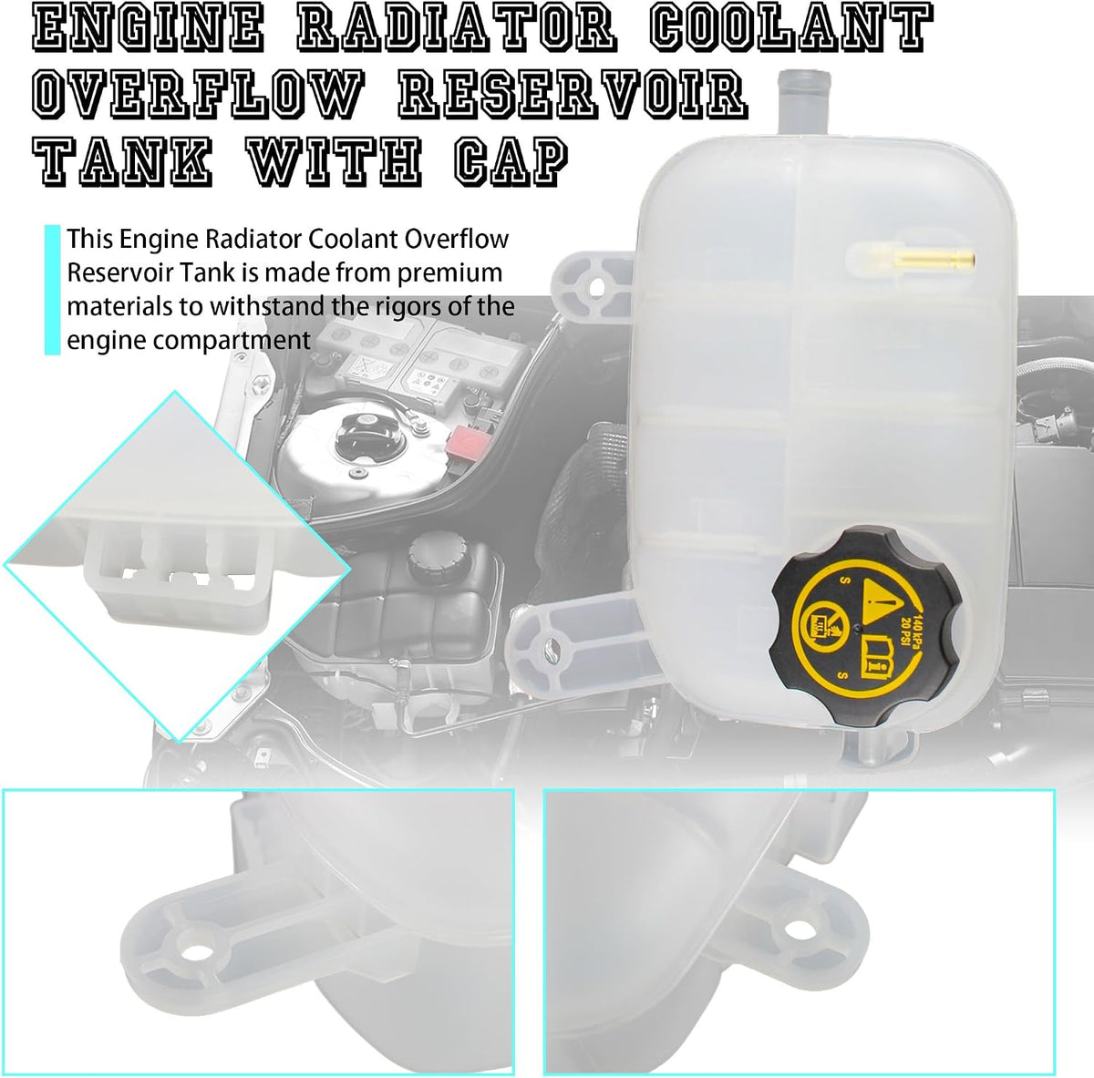 Engine Radiator Coolant Overflow Reservoir Tank Fit for Chevy