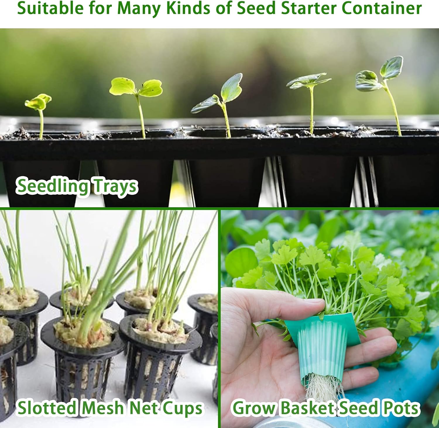 50 Pcs Round Rockwool Starter Plugs, 0.7 x 1 Inch Rockwool Grow Plugs Hydroponics Grow Media Seed Starter Kit Indoor