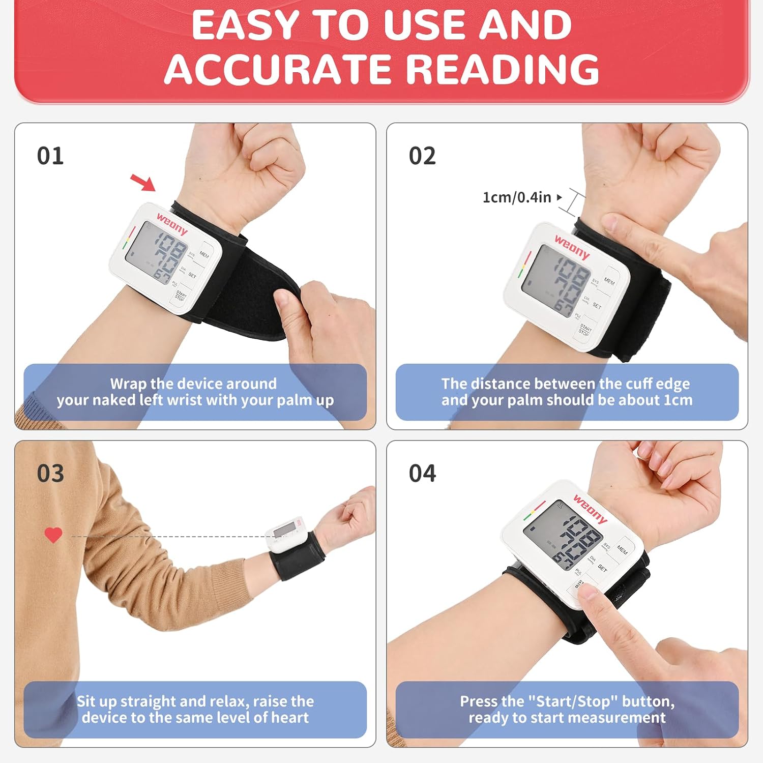Wrist Blood Pressure Monitor,Blood Pressure Monitor for Home Use