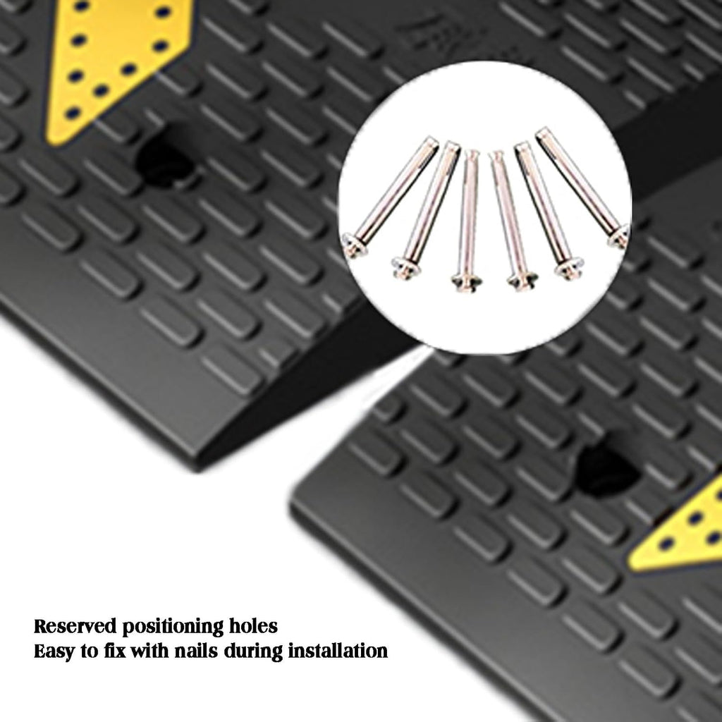 Rubber Speed Bump,2 Pack Vehicle Buffer Strip,Industry Rubber Curb,Wheel Stop Stoppers for Car,Truck,Trailer and