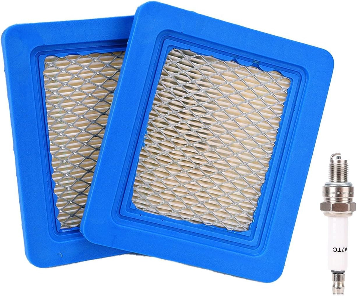 2 Pack 491588s Lawn Mower Air Filter with Spark Plug,Replacement for Briggs and Stratton 491588 399959, Toro 20332 Craftsman 33644 Push Lawn Mower
