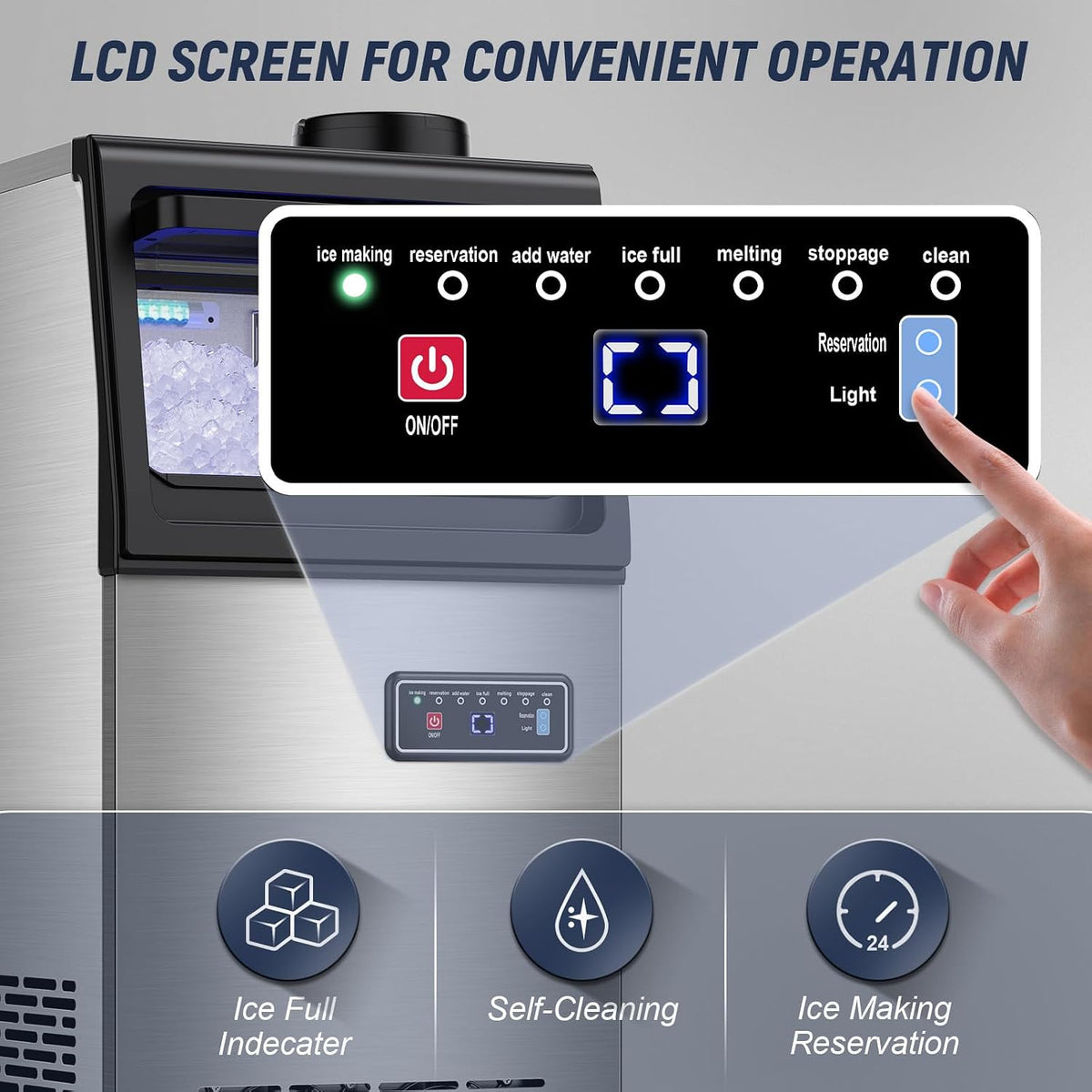 Nugget Ice Maker Machine, 100LBS/24H, 25LBS Capacity