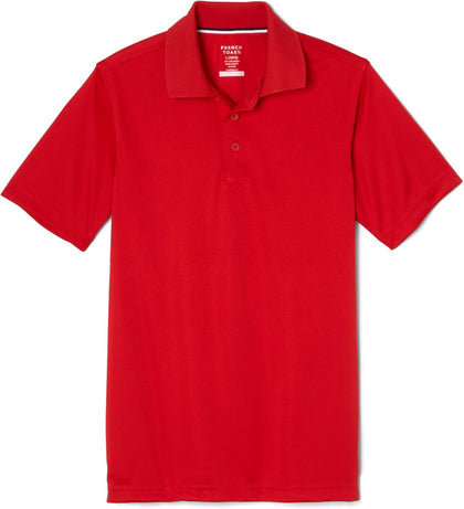 Boys' Short Sleeve Moisture Wicking Stretch Sport Polo Shirt (Kids Standard & Husky Sizes), Red, 18-20