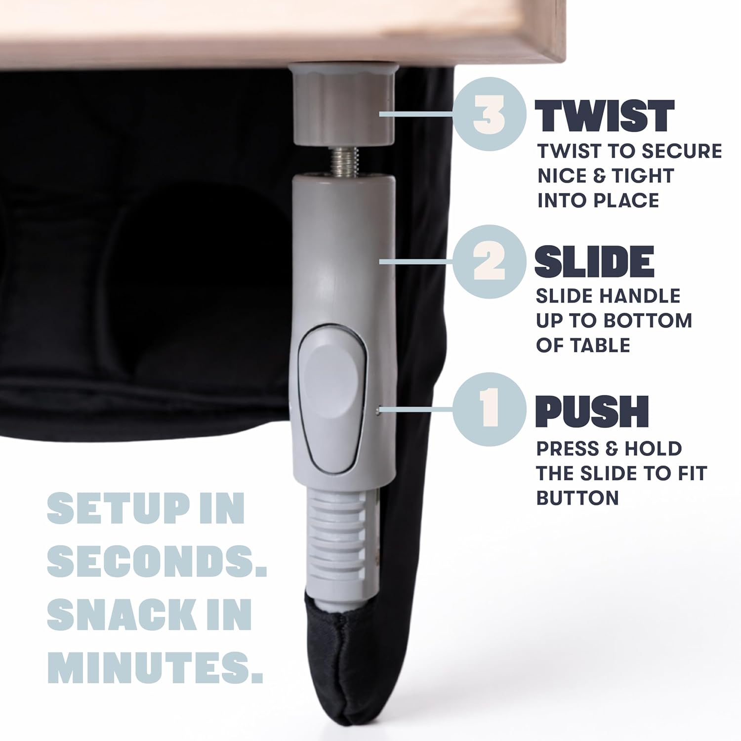 Clip On High Chair, Portable Table High Chair for Baby & Toddler, Travel Dining Seat with Secure Slide-to-Fit Clamp