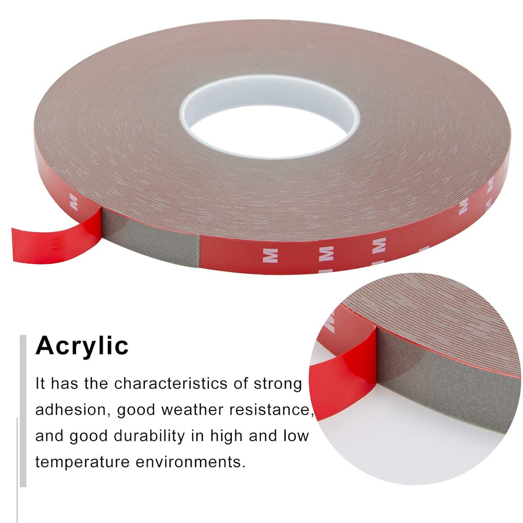 Double Sided Tape 0.39Inch x 108 Feet Heavy Duty Mounting Adhesive Multipurpose Waterproof Foam Tape for LED Strip