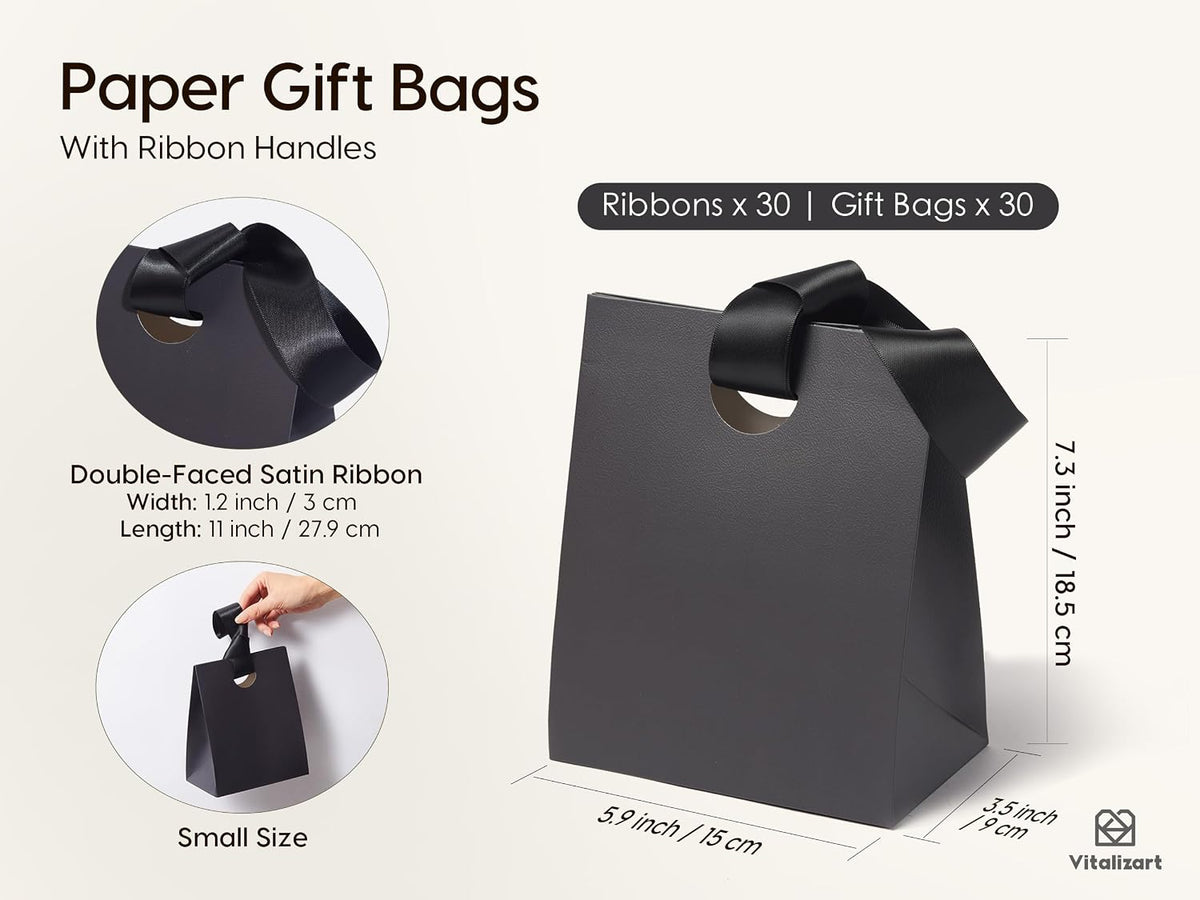 Paper Gift Bags With Ribbon Handles Small Assorted Bulk Pack